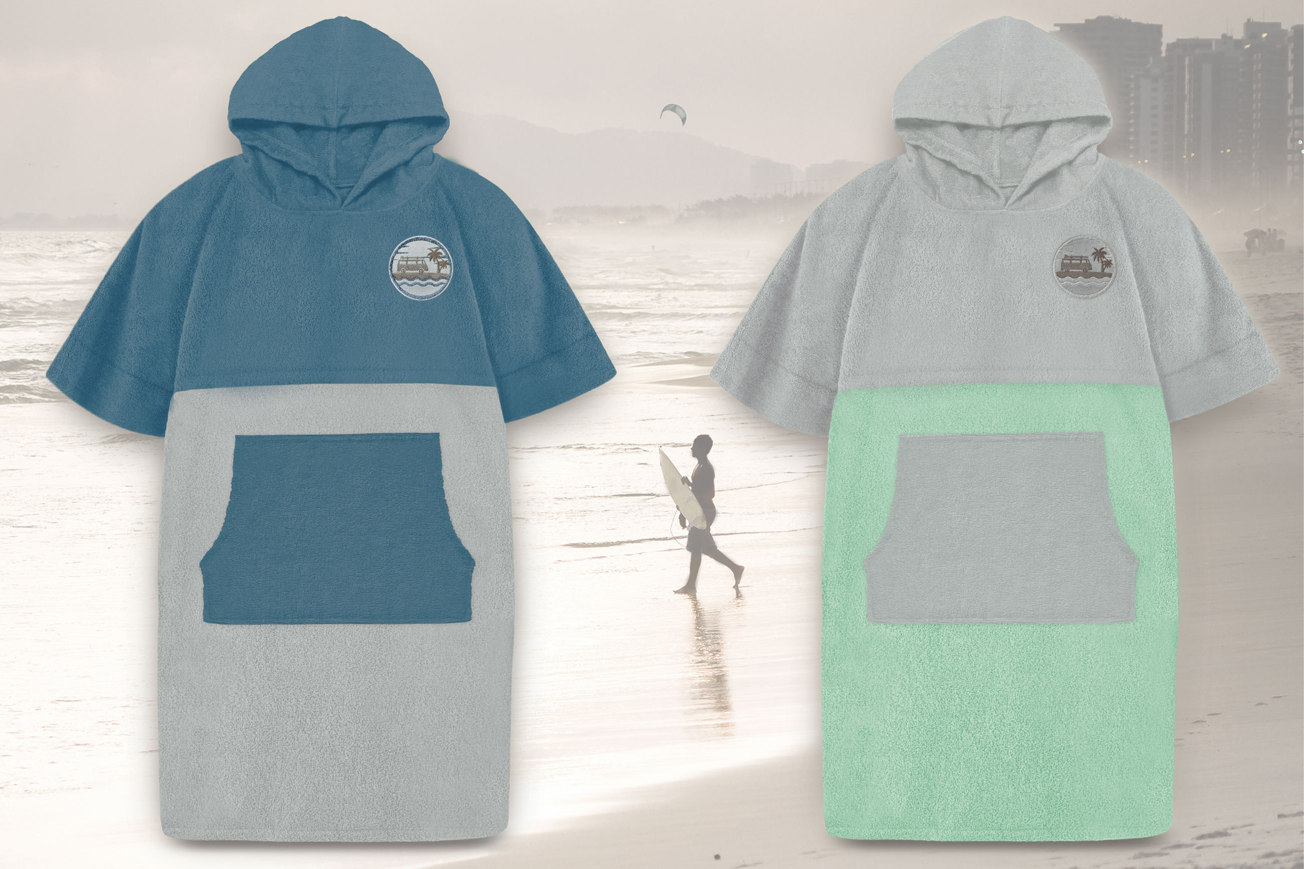  Surf- & Freizeit Poncho, Badejacke, Bademantel - der ideale Begleiter für jeden Wassersportler und Freizeitbegeisterten! 